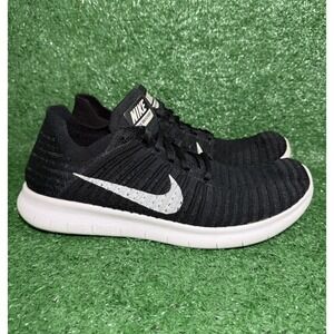 Nike Free RN Flyknit Mens Size 11 Black White Running Shoes Sneakers 831069-001